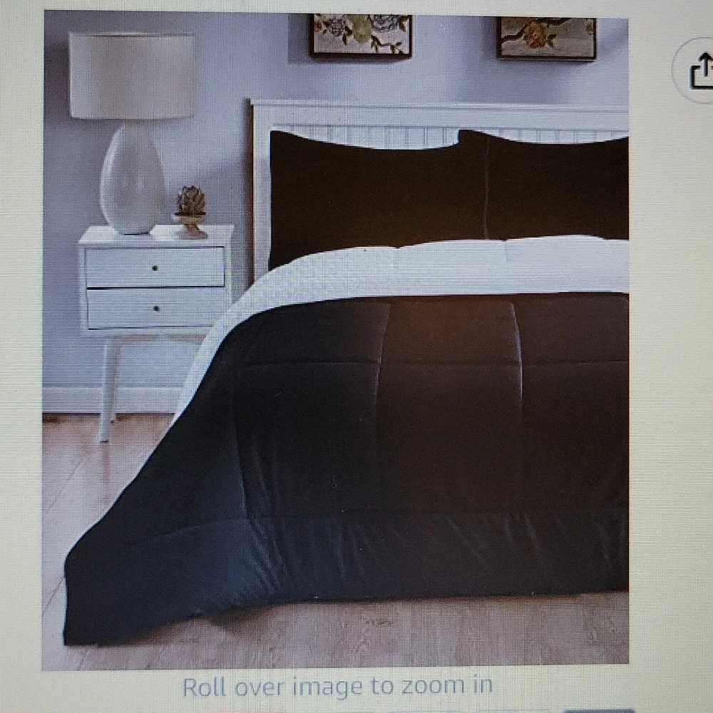 Swift Home Reversible Faux Fur Sherpa down alternative comforter 3pc black New…